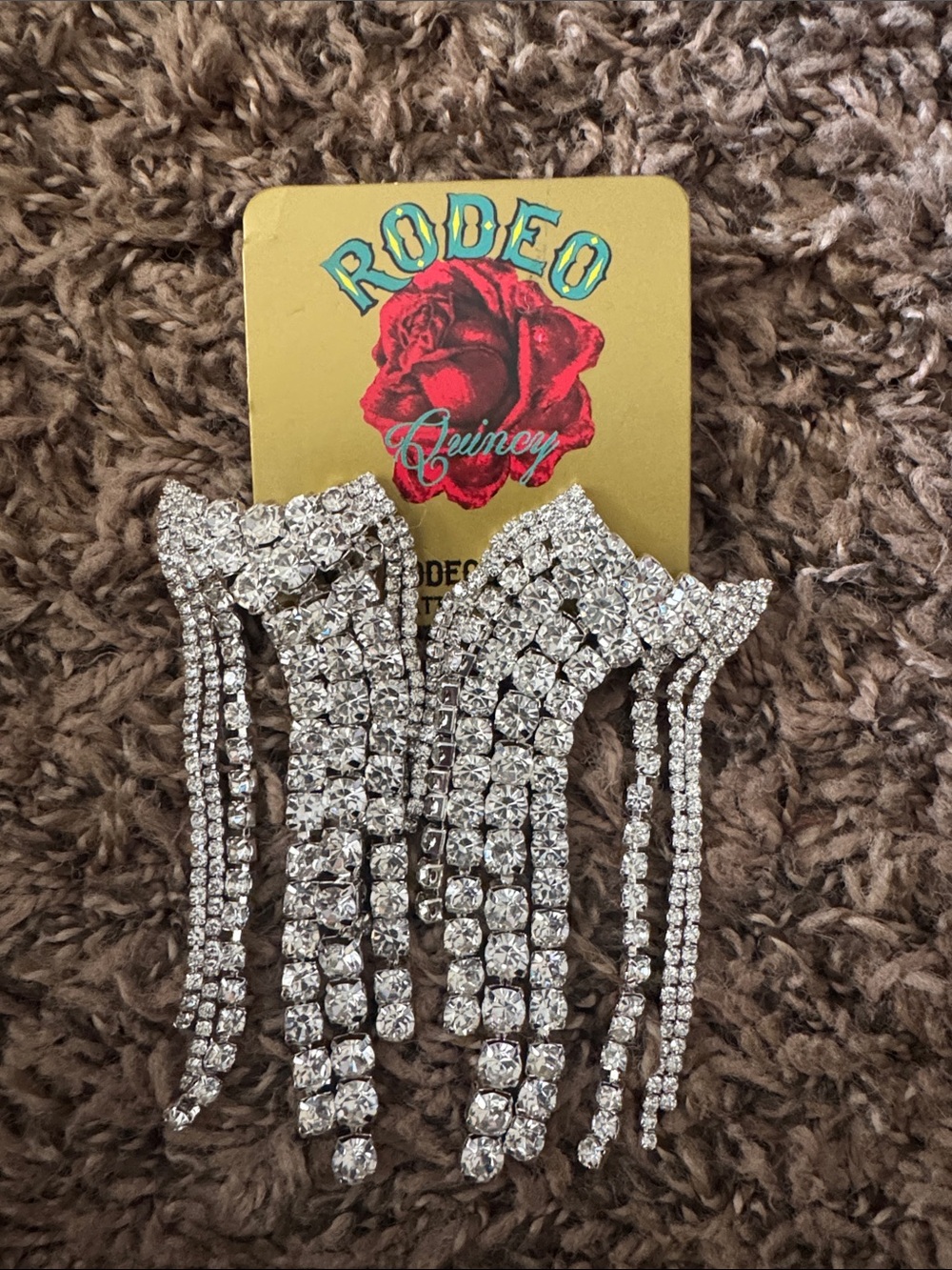 Rodeo Quincy Silver Crystal Fringe Earrings